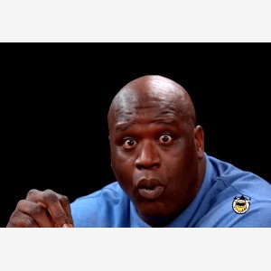 Surprised Shaq  Shaq S  Hot Ones  Interview   Shaquille O Neal, Shaq Tries To Not Make A Face While Eating Spicy Wings